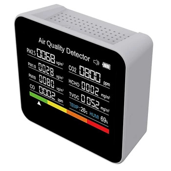 1 db 9 az 1-ben levegőminőség-figyelő mérő Szén-dioxid detektor TVOC HCHO PM2.5 PM1.0 PM10 hőmérséklet páratartalom érzékelés