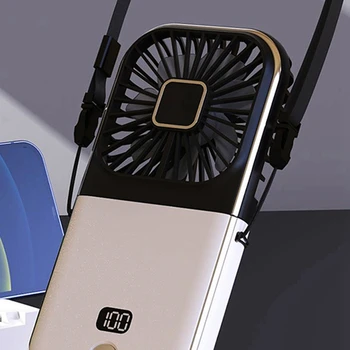 1 db Mini hordozható kültéri kézi ventilátor USB újratölthető 180°-ban összecsukható vezeték nélküli asztali ventilátor Fehér-fekete