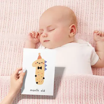 1 készlet 12 hónapos matricakártyák Újszülött baba gyerekek mérföldkő takaró fotó hónap takaró anyaság