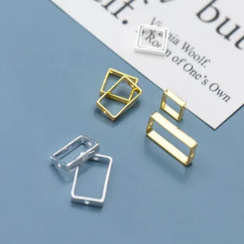 100% 925 sterling ezüst új geometria dupla gyöngyök keret távtartó illeszkedés 6,5 mm 8,5 mm-es ezüst gyöngyök elválasztó charmok DIY ékszerkészítés