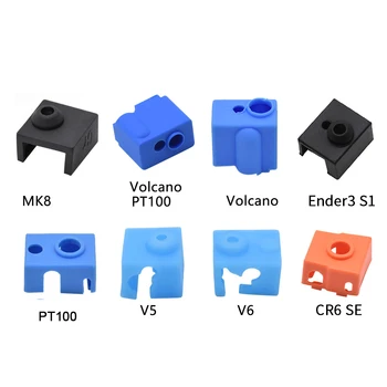 10PCS 3D nyomtató Hotend szilikon zokni fűtőblokk szilikon burkolat Ender 3 Ender 5 Ender3 s1 CR-10 V5 V6 Volcano Hotend