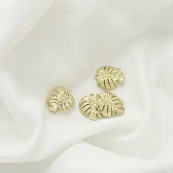 10Pcs arany szimulált levél charms ötvözet texturált levelek Charms DIY fülbevalókhoz Karkötő nyaklánc ékszerkészítő kiegészítők