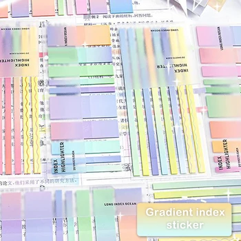 160Lapok Ins stílus színátmenet szín cetli Kawaii vízálló címke matrica Scrapbooking Memo Pad Diák írószer kellékek
