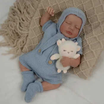 17inch már festett kész Loulou újjászületett baba baba ugyanaz, mint a kép Élethű puha tapintású 3D bőr Látható vénák Alvó baba