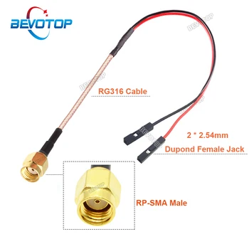 1PCS RG316 RP-SMA - DuPont kábel RP-SMA apa - kettős DuPont 2,54 mm-es anya Jack teszt hosszabbító jumper 10CM-20M BEVOTOP Pigtail