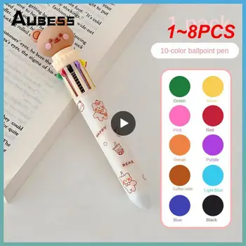 1~8PCS Colors golyóstoll rajzfilm medve 0,5 mm-es színes tinta gél tollak szilikon Kawaii tollak iskolai irodai kellékek koreai