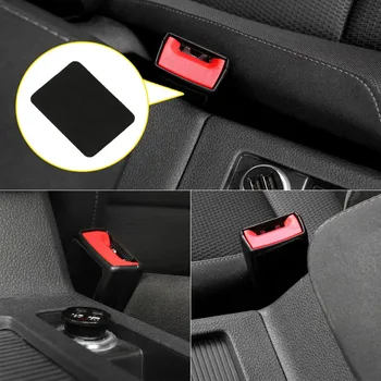 2 db/készlet automatikus autó biztonsági öv csat ütközésgátló matricák bőr matricapárnák zajcsökkentő Quite Lock klipvédő