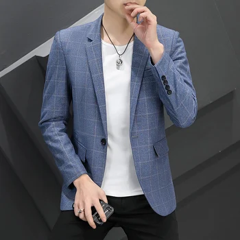 2023 Kiváló minőségű divat ősz Új bankett kis öltöny karcsú koreai férfi brit szabadidőruha Fiatal jóképű öltönykabát