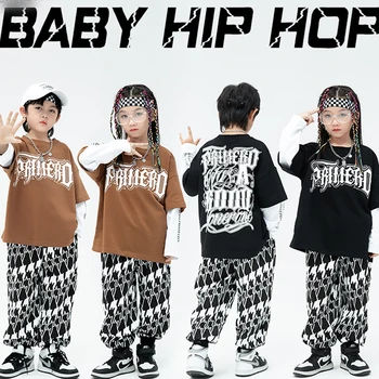 2023 Új jazz modern tánc előadás jelmezek lányoknak Laza ingek Hiphop nadrág öltöny Fiúk Hip Hop tánc ruhák DQS14121
