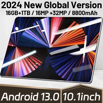 2024 5G táblagép Android 13.0 vadonatúj 16GB RAM 1TB ROM táblagép 16MP 32MP 10.1 hüvelykes 8800mAh 10Core WIFI Bluetooth hálózat