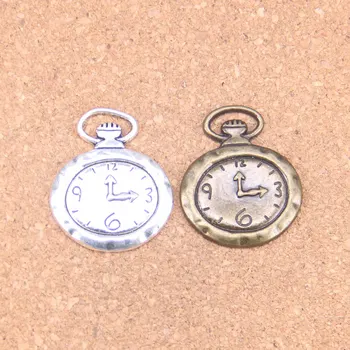26db Charms zsebóra 32x27mm Antik medálok,Vintage tibeti ezüst ékszerek,DIY karkötő nyaklánchoz