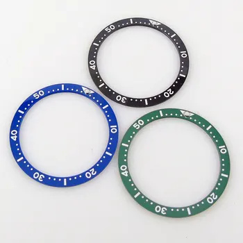 38mm lapos kerámia óra keret gyűrű betét SKXOO7 mozgáshoz Fekete/kék/zöld színű karóra alkatrészek