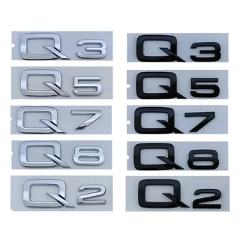 3d ABS ragasztó króm fekete autó csomagtartó szám betűk matrica Audi Q2 Q3 Q5 Q7 Q8 logó embléma adattábla jelvény tartozékok