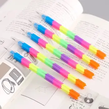 4db Rainbow Pencil Assembly Íróceruza iskolai használatra Koreai iskolai kellékek Aranyos írószerek