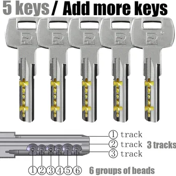 5 kulcs hozzáadása A feldolgozott kulcsok közvetlenül használhatók a zárhengerben