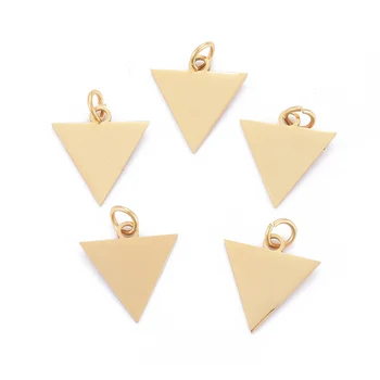 5db 201 rozsdamentes acél medál fordított háromszög charms nőknek Fülbevaló nyaklánc ékszerkészítő kiegészítők 16x15x1mm
