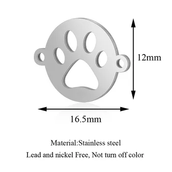 5db/lot rozsdamentes acél kutya macska medve mancs bűbájok állati medál DIY karkötőhöz nyaklánc ékszerkészítés megállapítások nagykereskedelem