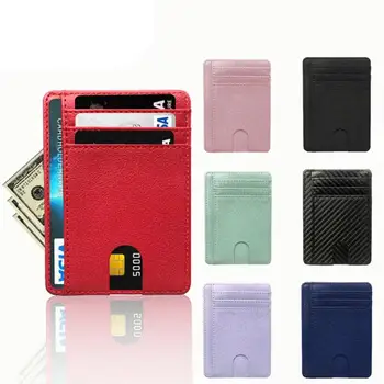 8 Slot vékony RFID blokkoló bőr pénztárca Hitelazonosító kártya tartó pénztárca Pénztárca tok fedél lopásgátló férfiaknak Női férfi divattáskák