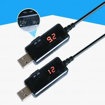 9V 12V USB-DC Boost Line Converter kábel állítható feszültség LED kijelzővel Transzformátor DC teljesítményszabályozó routerhez