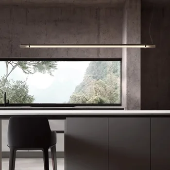 AiPaiTe olasz modern hosszú réz LED csillár nappalihoz Étkező tanulmány Luxus sárgaréz színes csillár