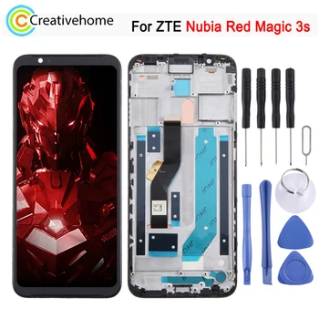 AMOLED LCD képernyő ZTE Nubia Red Magic 3s telefonhoz 6,65 hüvelykes kijelző kerettel Teljes digitalizáló szerelvény cseréje