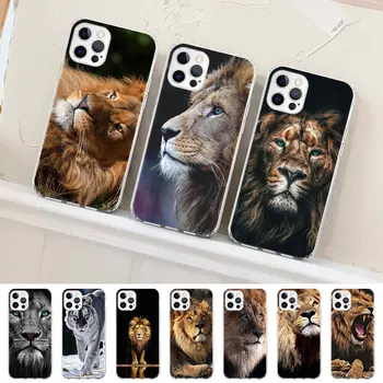 Animaux Lion állatos tok Apple iPhone 11 14 Pro Max 13 12 Mini XR XS 7 8 X 6 6s Plus SE 2020 2022 5s 5 átlátszó TPU telefontok