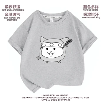 Anime rajzfilm The Battle Cats póló gyerekeknek Fiúk lányok póló játék felsők pólók Nyári gyermek póló alkalmi utcai ruházat