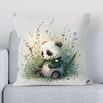 Aranyos panda párnahuzat 40*40 dekoratív párnahuzat Párnák hálószobaágyhoz Párnahuzat 45x45cm Autó kanapé párnák huzatok párna