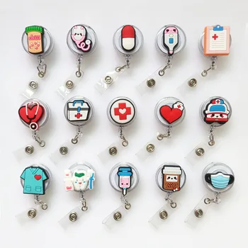 Aranyos rajzfilm visszahúzható orvos nővér jelvény tekercs azonosító zsinór neve címke kártya jelvénytartó tekercsek kulcstartó kártyatartó tartozékok