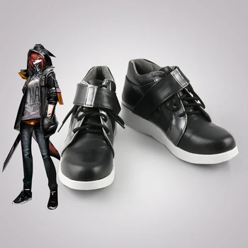 Arknights Crownslayer cosplay cipő Fekete csizma egyedi méretben Egyedi parti karácsonyra készült Halloween