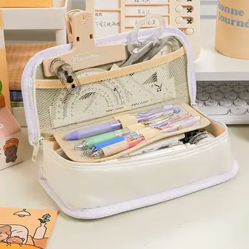 Asztali szervező Írószer táska rajzfilm Nagy kapacitású ceruzatartó Ceruza táska Többrétegű tároló táska Iskola