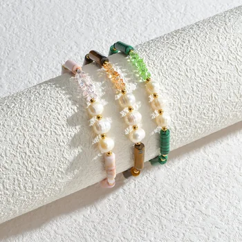 Atoztide Fashion színes gyöngyös karkötők nőknek Lányok rozsdamentes acél állítható karpereclánc születésnapi zsúr ékszer ajándék