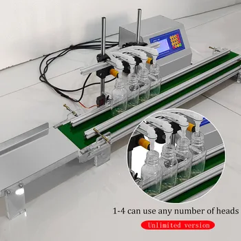  Automatikus töltőgép membránszivattyú kis folyadék négy fej szállítószalaggal Olajtöltő 4 * 3000ml / fej Csy-4h3200
