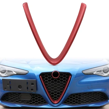 Autó piros első lökhárító légrács szénszálas dacoratív burkolat az Alfa Romeo Giulia 2017, 2018, 2019, 2020 számára