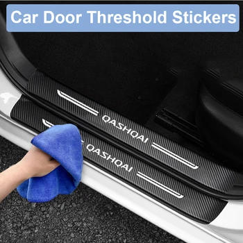 Autó stílus Nissan Qashqai logóhoz Szénszálas autó hátsó csomagtartó ajtó küszöb küszöb matricák kopás Scratch küszöb matricák
