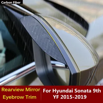  autó szénszálas oldalsó visszapillantó tükör Visor fedél Stick Trim Shield szemöldökkeret kiegészítők a Hyundai Sonata 9. YF 2015-2019