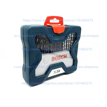 Bosch 2607017398 33 részes fúrószett Fémmegmunkálás Famegmunkálás Kőművesség kerek fogantyú Csavarhúzó fej fúrószár keverő készlet