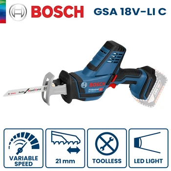 Bosch GSA 18V-Li-C akkumulátoros dugattyús fűrész Hordozható elektromos fűrészcsere Li-akkumulátor elektromos szerszám fémfa vágásához