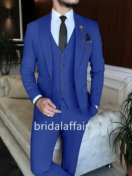 Bridalaffair 2023 Új öltöny férfiaknak Kiváló minőségű esküvői vőlegény party Slim Fit 3 részes szmokingi társadalmi divat