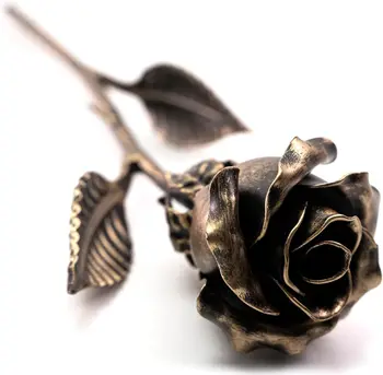 Bronz Metal Rose - Az örök szerelem szilárd ajándéka - 8. 19. esküvő Guizos para artesanato de metal Sárgaréz harangok Harangok