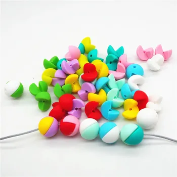 Chengkai 50db BPA Free laza szilikon fogazó gyöngyök DIY újszülött cumi próbabábu fogzási játék kiegészítők gyöngyök