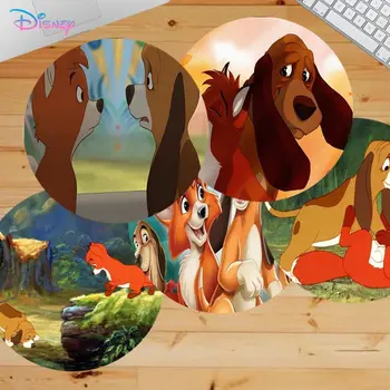 Disney A róka és a kutya Egérpad Csúszásgátló kerek szekrény játék laptop számítógép asztali szőnyeg Office PC-játékosoknak Egérszőnyeg