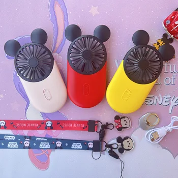 Disney rajzfilm Mickey világító kis ventilátor hordozható USB töltés kézi mini diák nyári kültéri hordozható ventilátor utazás kültéri