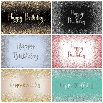 Egyéni név Csillogó születésnapi háttér Arany szelet rózsaszín fekete Felnőtt testreszabása Boldog születésnapot fotó háttérkép Kellékek