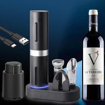  Elektromos borosüvegnyitó Automatikus vörösbor dugóhúzó Újratölthető bornyitó töltőalappal Borszerszámok Konyhai termékek