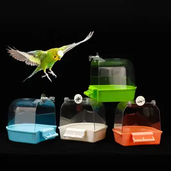Erős papagáj fürdődoboz Egyszerű telepítés Többcélú műanyag Vastagodásmentes szivárgásmentes papagáj fürdődoboz