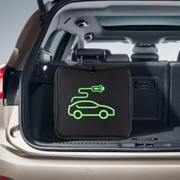 EV töltőkábel táska hordozható vízálló EV töltőkábel szervező táska Új négyzet alakú EV töltő táska tok Autó tároló táskák