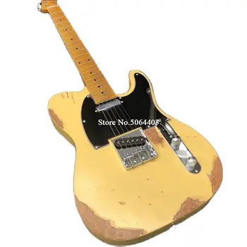 Gyári közvetlen 6 húros elektromos gitár retro utánzat, kézzel faragott negatív matt festék postaköltség.