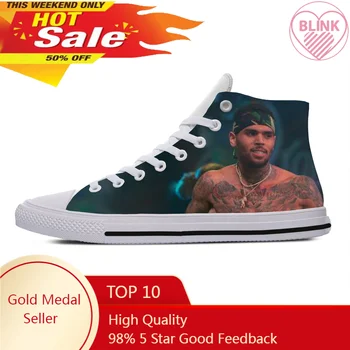 Hot Cool Divat Hip Hop Nyár Kiváló minőségű tornacipők Praktikusság Alkalmi cipők Férfiak Nők Chris Brown Magas felső deszka Cipő