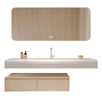 Integrált medence Fürdőszoba szekrény kombináció ív Intelligens mosdó mosdó világítás porlasztás elleni védelem